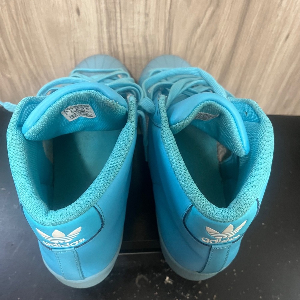 Adidas Pro Model Men Basketball Shoes Size 9 Baby Blue White Shell Toe Sneakers - Picture 6 of 11